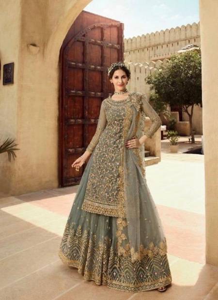 Gray Colour Amyra Shaivi Glossy New Latest Designer Ethnic Wear Net Salwar Suit Collection 15030